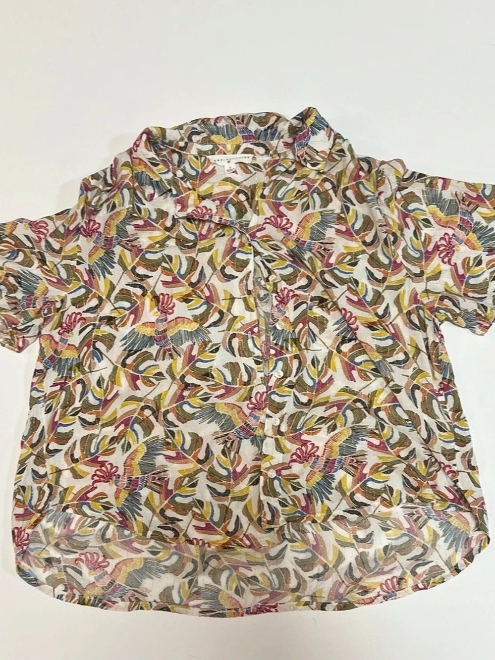 Mara Hoffman Abstract Print Button Down Top Size Small